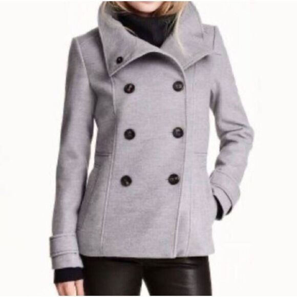 H&M Double Breasted Wool Peacoat Size 2 - Picture 1 of 3